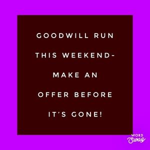 Goodwill run this weekend